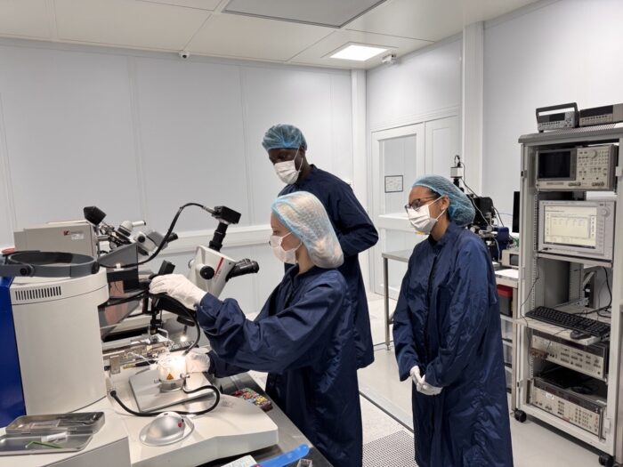 Students around a probe station