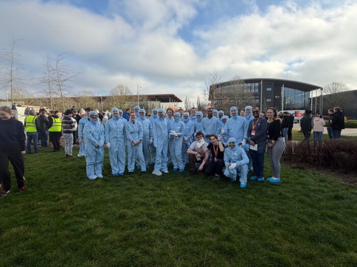 Fire evacuation group shot